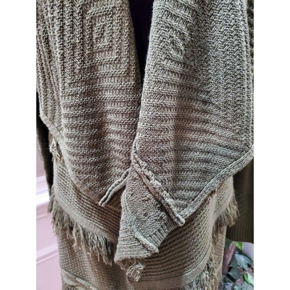 Signature 1 Studio Women Olive Green Acrylic Long Sleeve Open Front Cardigan 1X - Picture 3 of 12